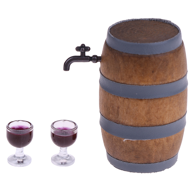 Beer Wine Hobby - Mini Ahşap Kırmızı Şarap Fıçısı Minyatür