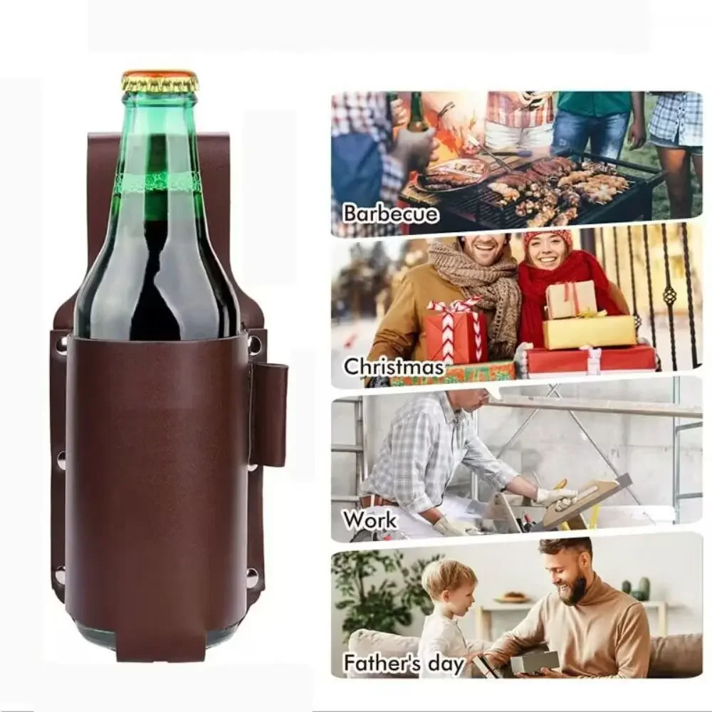 Wine Beer Holder - PU Deri Bira Şişesi Bel Kılıfı